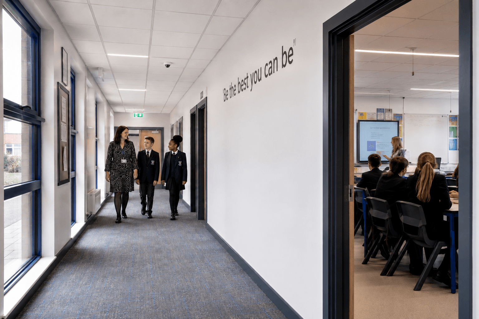 Academy corridor representing consistent estate standards across trust sites