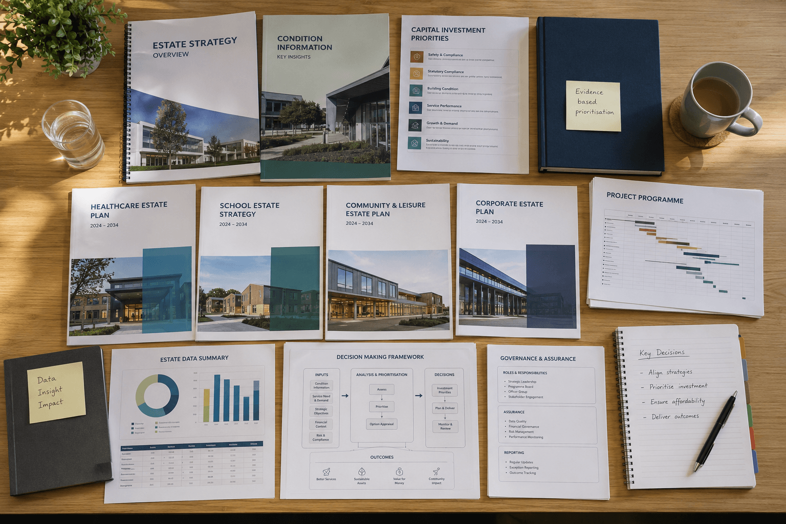 Sector estate planning documents and governance notes arranged for decision making