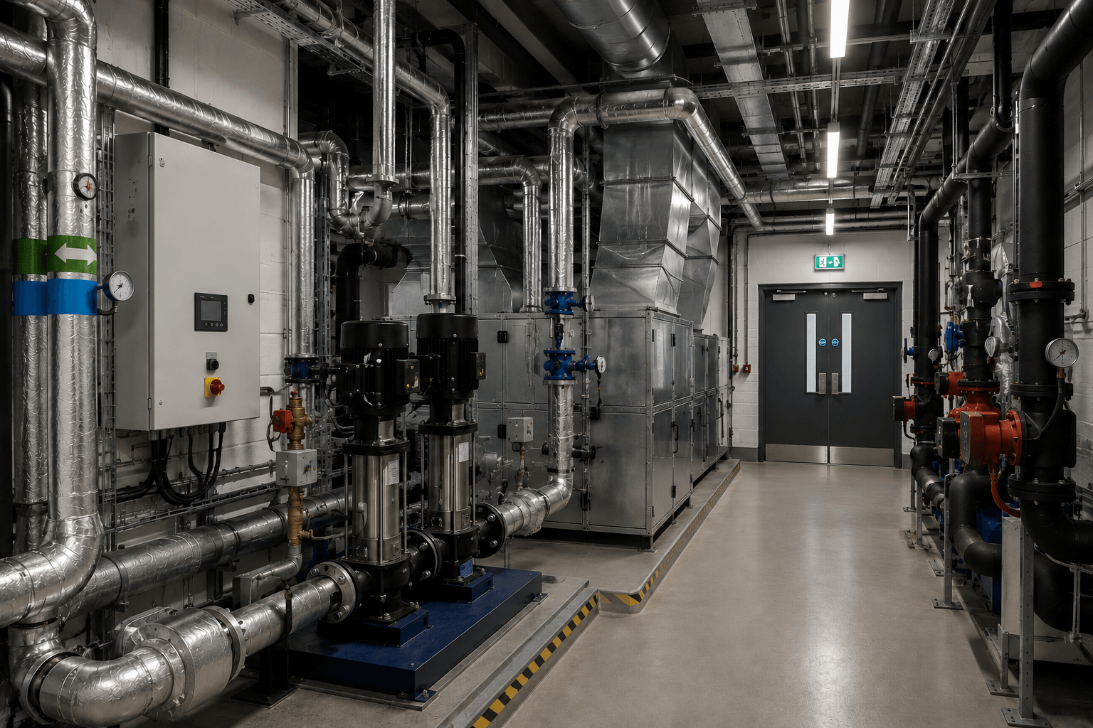 Plant room and building services infrastructure reviewed during a technical building survey